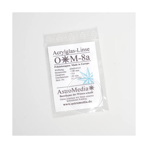 Acrylic Lens OM8a, f=180 mm, D=40 mm